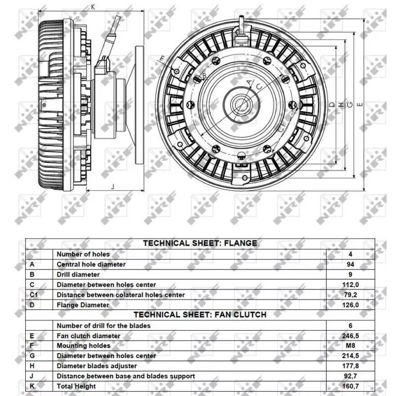 Embrayage, ventilateur de radiateur NRF 49095