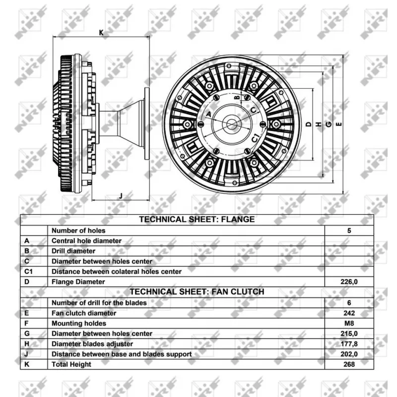 Embrayage, ventilateur de radiateur NRF 49015