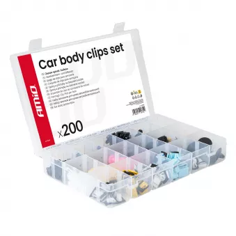 Kit de clips et goujons de carrosserie 200 pièces AMIO 04739