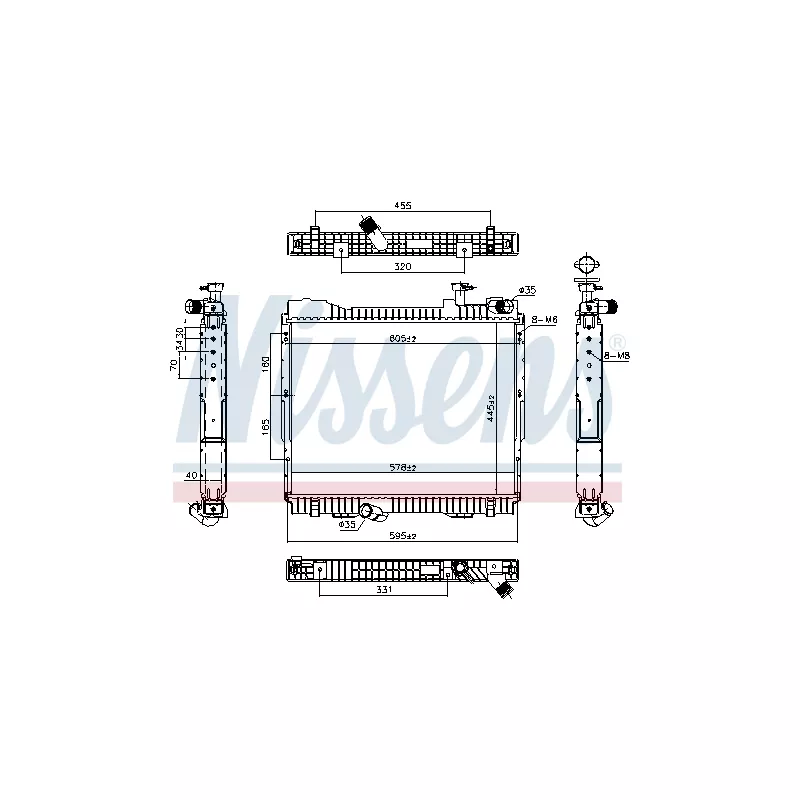 Radiateur, refroidissement du moteur NISSENS 637873
