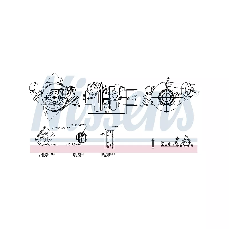 Turbocompresseur, suralimentation NISSENS 93741