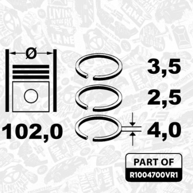 Jeu de segments de pistons ET ENGINETEAM R1004700VR1 - Visuel 3