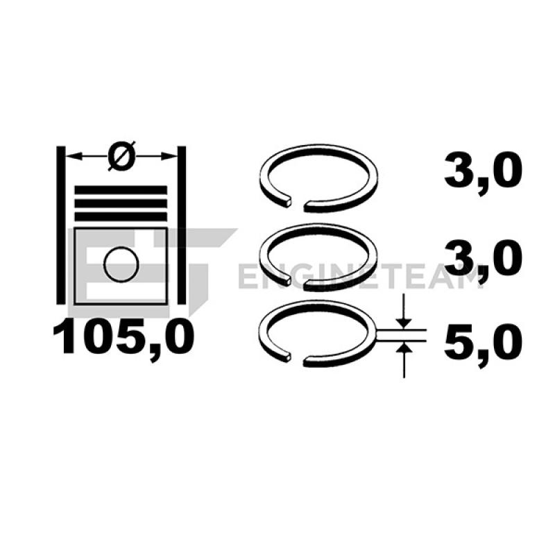 Jeu de segments de pistons ET ENGINETEAM R1011600 - Visuel 1