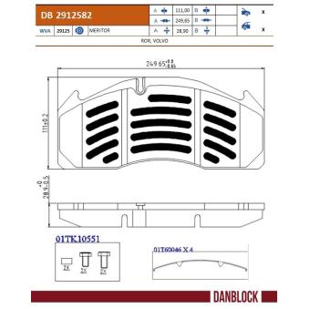 Jeu de 4 plaquettes de frein avant DANBLOCK DB 2912582