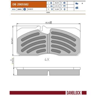 Jeu de 4 plaquettes de frein avant DANBLOCK DB 2905582
