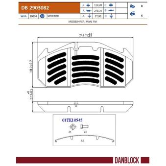 Jeu de 4 plaquettes de frein DANBLOCK DB 2903082
