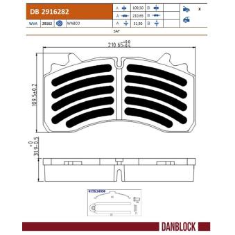 Jeu de 4 plaquettes de frein avant DANBLOCK DB 2916282