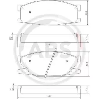 Jeu de 4 plaquettes de frein avant A.B.S.