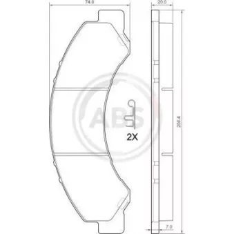 Jeu de 4 plaquettes de frein avant A.B.S.