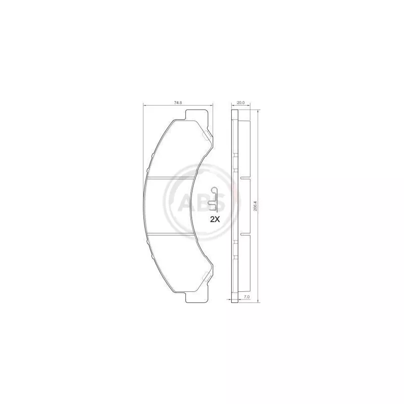 Jeu de 4 plaquettes de frein avant A.B.S. 37713