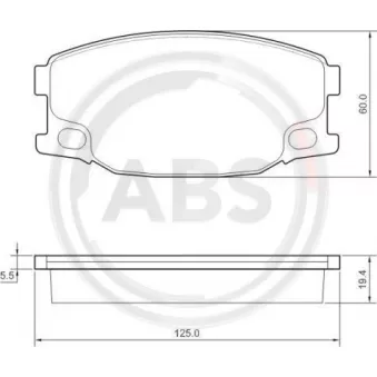 Jeu de 4 plaquettes de frein avant A.B.S.