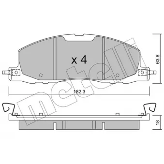 Jeu de 4 plaquettes de frein avant METELLI