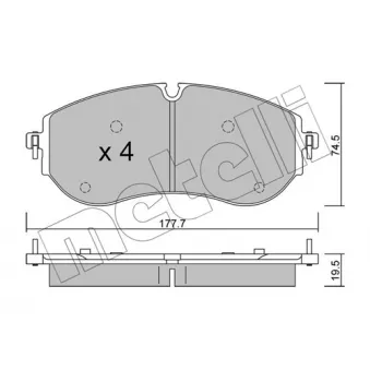 Jeu de 4 plaquettes de frein avant METELLI
