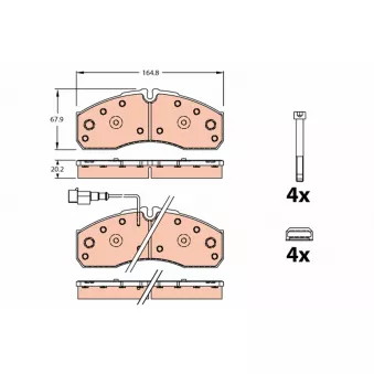 Jeu de 4 plaquettes de frein avant TRW