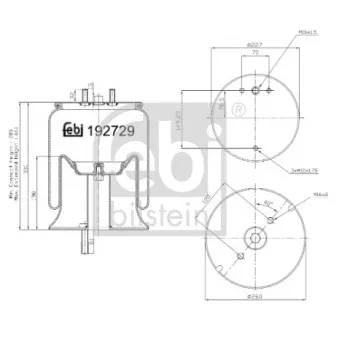 Ressort pneumatique, suspension pneumatique arrière droit FEBI BILSTEIN
