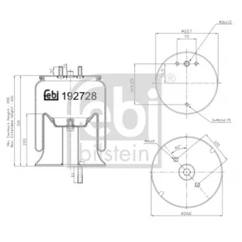 Ressort pneumatique, suspension pneumatique arrière gauche FEBI BILSTEIN