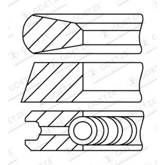 Jeu de segments de pistons GOETZE ENGINE