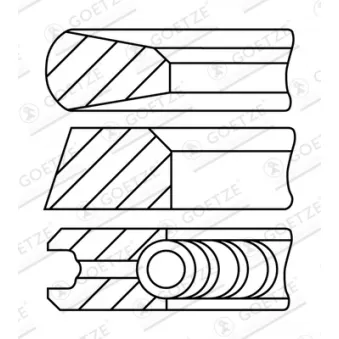 Jeu de segments de pistons GOETZE ENGINE 08-740900-10