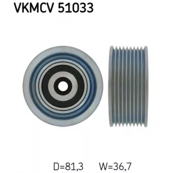Poulie renvoi/transmission, courroie trapézoïdale à nervures SKF