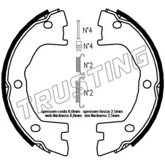 Jeu de mâchoires de frein, frein de stationnement TRUSTING