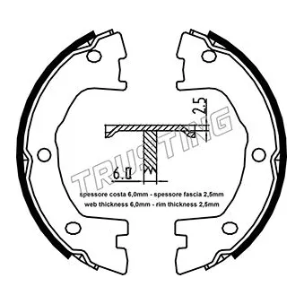 Jeu de mâchoires de frein, frein de stationnement TRUSTING