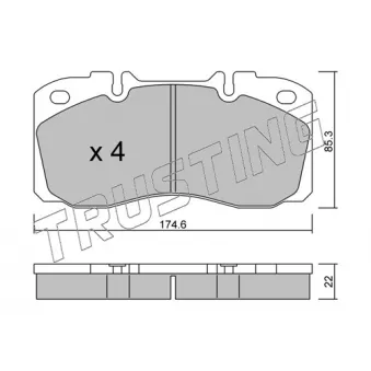 Jeu de 4 plaquettes de frein TRUSTING 277.0