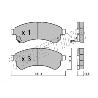 Jeu de 4 plaquettes de frein avant TRUSTING 946.0