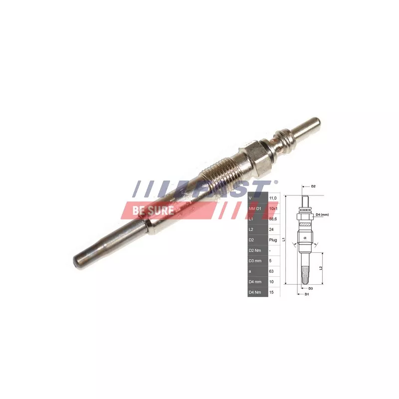 Bougie de préchauffage FAST FT82726