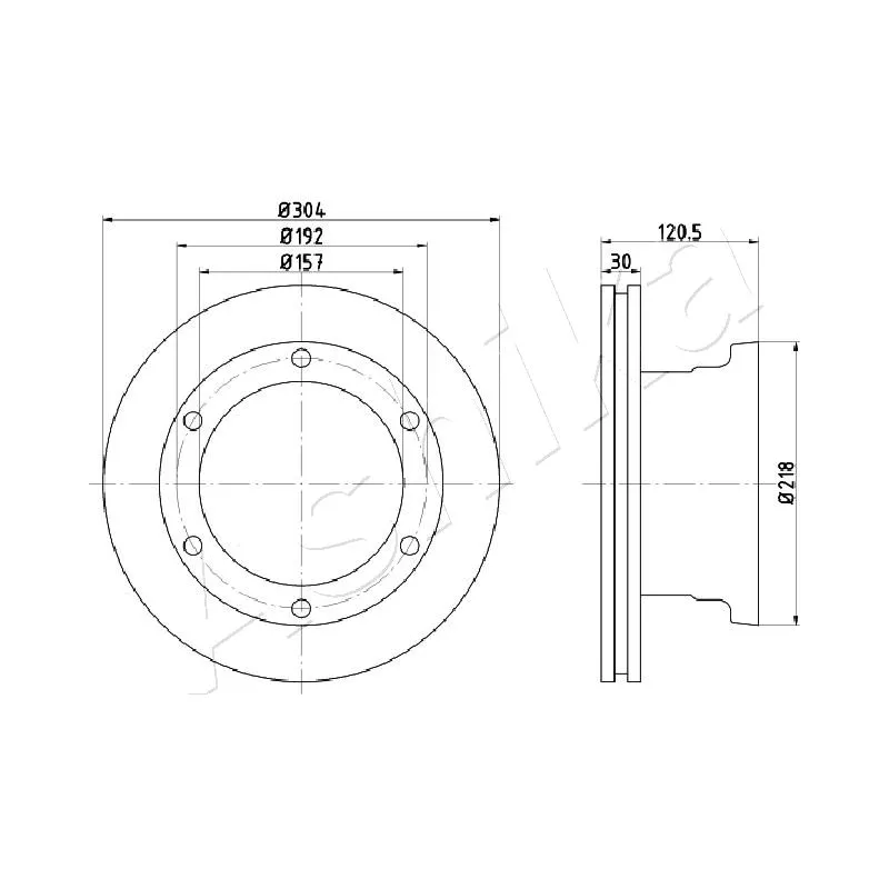 Jeu de 2 disques de frein arrière ASHIKA 61-00-0529