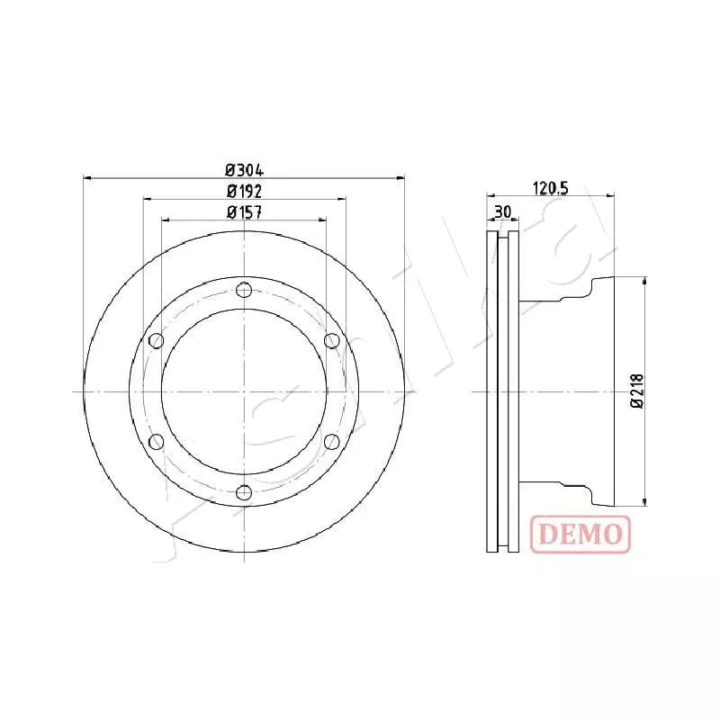 Jeu de 2 disques de frein arrière ASHIKA 61-00-0529C