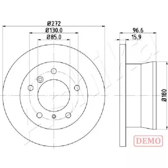 Jeu de 2 disques de frein arrière ASHIKA