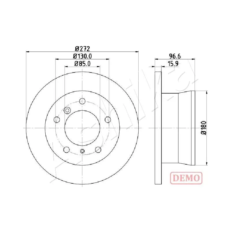 Jeu de 2 disques de frein arrière ASHIKA 61-00-0526C