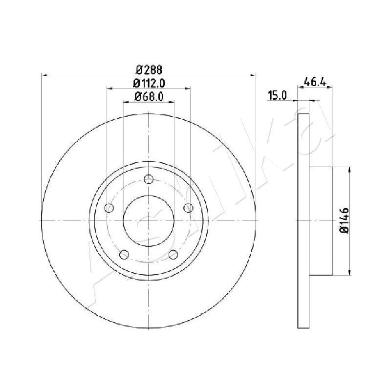 Jeu de 2 disques de frein avant ASHIKA 60-00-0923