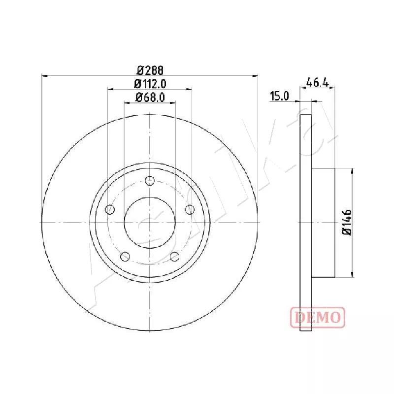 Jeu de 2 disques de frein avant ASHIKA 60-00-0923C