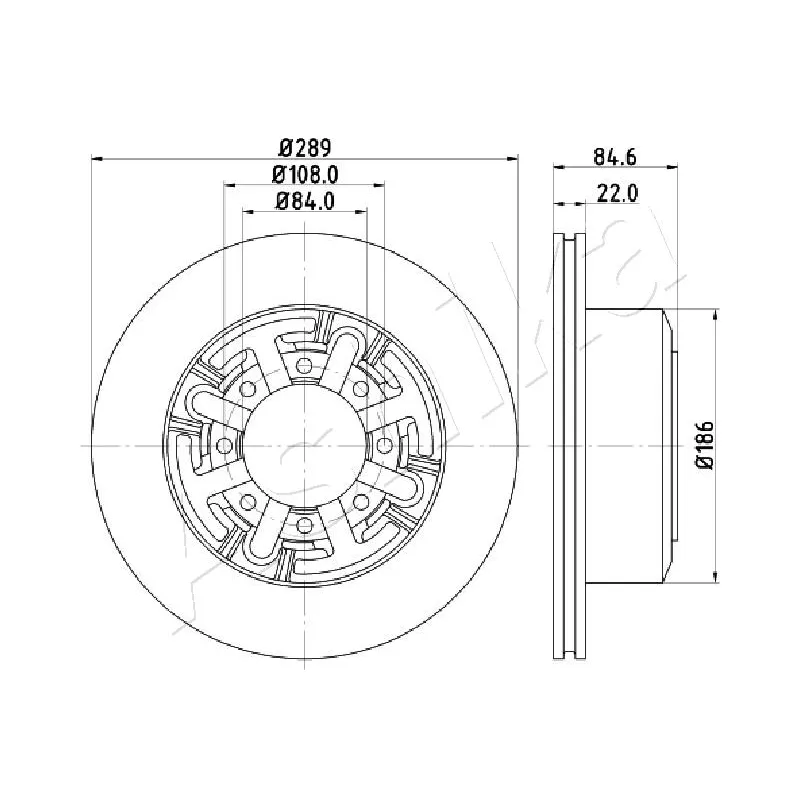 Jeu de 2 disques de frein arrière ASHIKA 61-00-0222