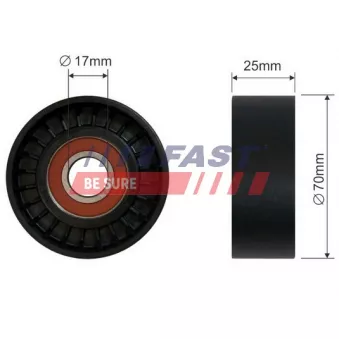 Poulie-tendeur, courroie trapézoïdale à nervures FAST