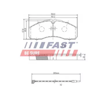 Jeu de 4 plaquettes de frein avant FAST FT29117