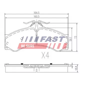 Jeu de 4 plaquettes de frein avant FAST FT29015